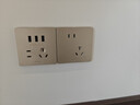 公牛（BULL）开关插座 G12系列 五孔带3位USB插座奶油风86型G12E536S 星辰金 实拍图