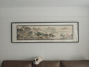 亘宝斋湖山春暖图宋代美学山水装饰画新中式客厅沙发背景挂画办公室字画 胡桃色 鸡翅木画框 带框尺寸 215cm*65cm 晒单实拍图