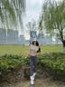 VICTORIATOURIST瑜伽服套装女夏季高强度运动内衣速干普拉提健身背心长裤灰L 实拍图