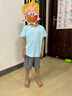 特步（XTEP）童装儿童夏季短袖针织衫短T中大童男童透气速干运动休闲T恤 天际蓝【9013】 120 cm 实拍图