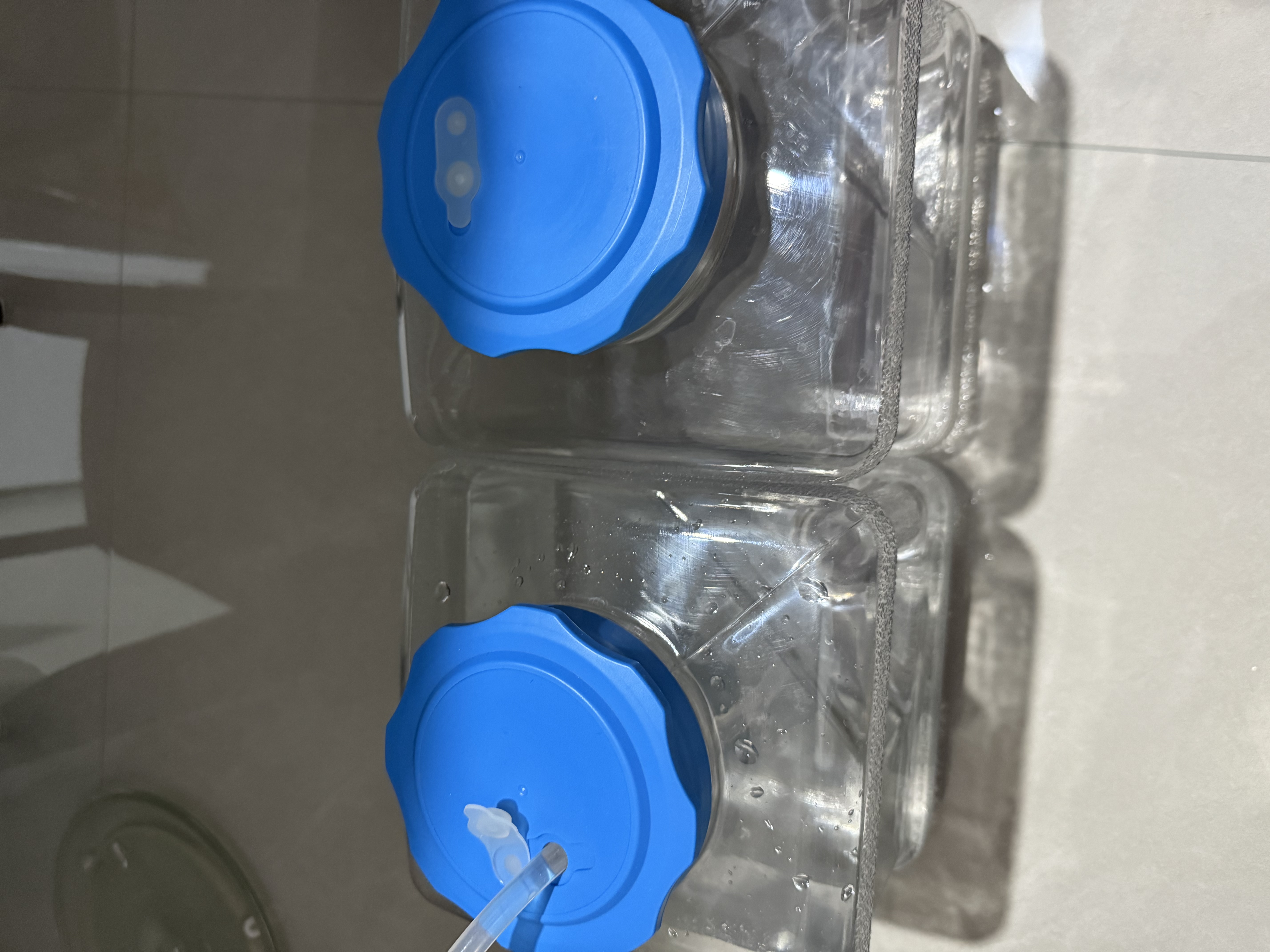 润谦食品级矿泉水桶纯净功夫茶吧机泡茶手提透明白PC饮水机家用储水桶 透明白5升加厚【方形】没龙头 实拍图
