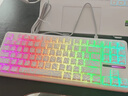 狼蛛（AULA）F87ProV2客制化无线机械键盘电竞游戏专用  蓝牙/2.4G/有线三模连接gasket 办公键盘鼠标套装87键 F87ProV2大宗师版【海棠轴】白色等高线 实拍图