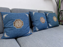 华幔盛庭新中式抱枕靠垫套沙发靠背垫腰枕办公室护腰古典大号床头靠枕含芯 陶然居-深蓝【多丽丝麻】热卖款 50cm*50cm 含枕芯 【加量填充】 实拍图