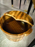 香柏木碳化足浴桶实木洗脚盆保温加厚木质泡脚桶家用养生按摩木盆 26cm 碳化双耳+按摩器+盖+艾草 实拍图