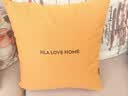 海澜之家（HLA）棉麻抱枕靠枕轻奢超柔简约靠背垫客厅靠枕套含芯纯色靠包沙发靠垫 简约 橙色 枕套+枕芯【45*45cm】 实拍图