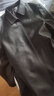 皮尔卡丹100%真皮皮衣男秋冬2026新款海宁头层牛皮正品男装皮夹克外套男款 2101-7黑色翻领 2XL 实拍图