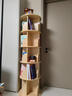 实木旋转书架360度一体靠墙可移动转拐角书柜卧室床头落地置物架 五层1.6m高_原木色_免漆松木 实拍图