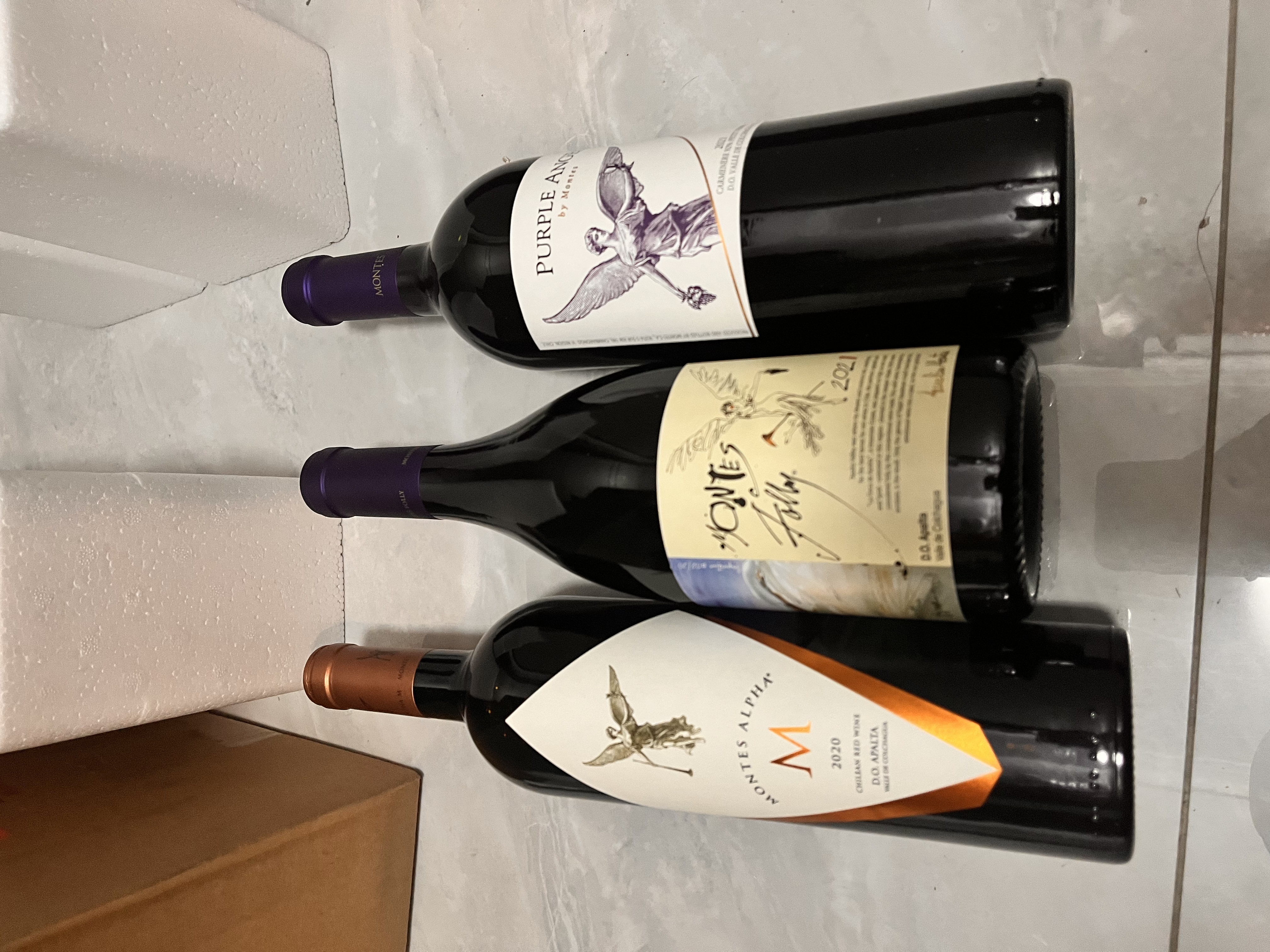 蒙特斯官旗 智利原瓶进口红酒 中秋礼品 蒙特斯三剑客红葡萄酒750ml 紫天使+富乐+欧法M 3支装 实拍图
