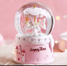 IMVE爱莎水晶球音乐盒 儿童小女孩生日礼物/女生八音盒新年礼物玩具 大号旋转木马（灯光+音乐+飘雪） 实拍图