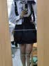 蝶娇诺（DIEJIAONUO）连衣裙子女装2026年春季新款韩系法式纯欲风学院风穿搭女套装显瘦 白色衬衫+领带+黑色背带裙 S 实拍图