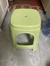 OEING塑料凳子【承重400斤】家用加厚简约高凳餐桌板凳方凳商用凳子 浅绿46厘米高 加厚款一张 实拍图