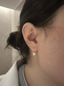 伊黛儿925银淡水珍珠银耳环简约设计感小众耳钉潮流冷淡风女韩版耳饰 925银珍珠耳环E1785银色 实拍图