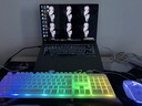 黑暗武士有线键盘鼠标套装无线电脑键盘电竞游戏键盘机械手感静音键鼠外设 白色键盘+4键鼠标【字符七彩光】 实拍图