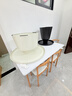 餐桌椅子全套桌子出租屋饭桌家用4-6人小户型简约公寓快餐 暖白色 120cm 【宽80CM】一桌四椅 实拍图
