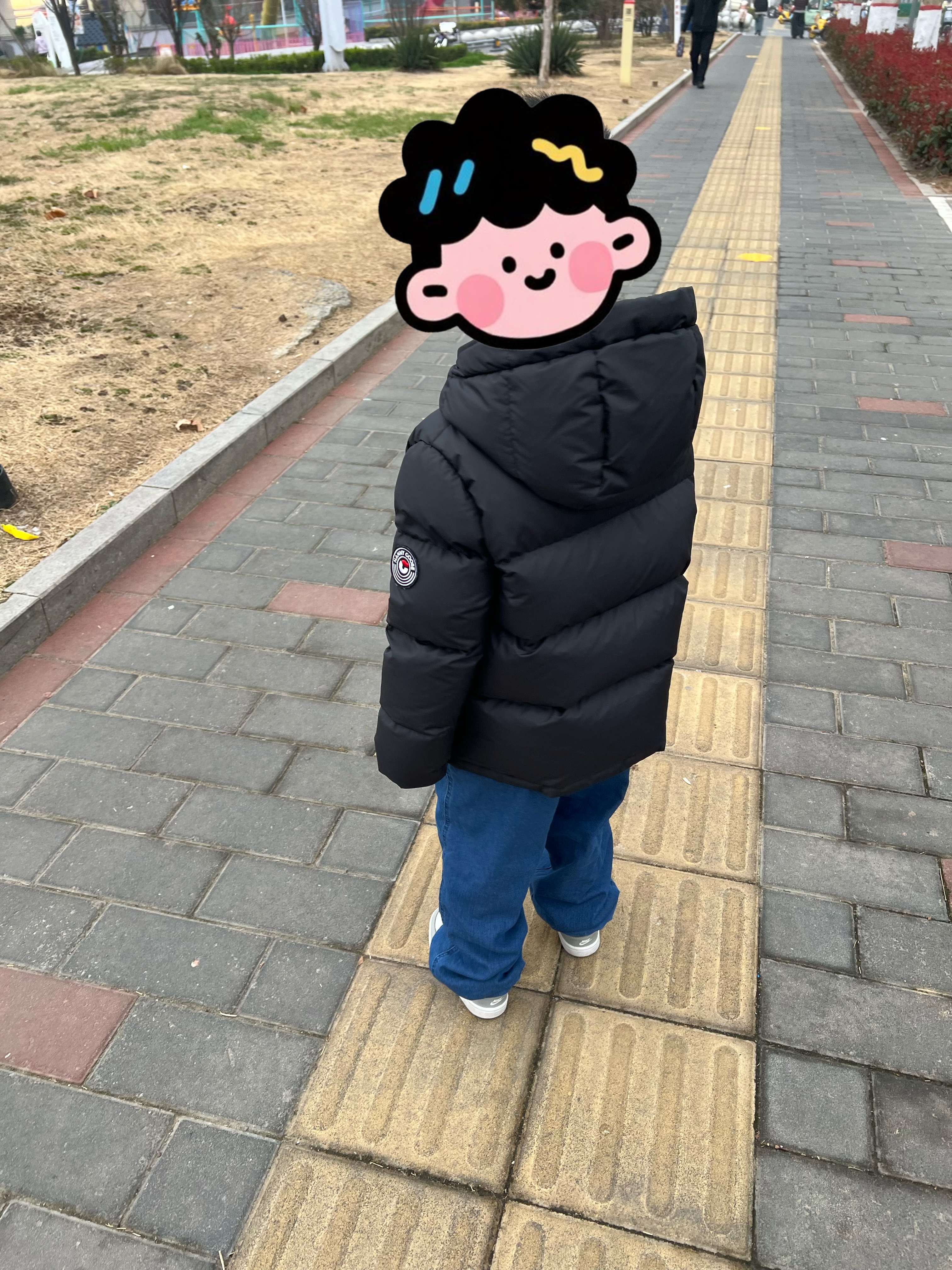 优衣库童装男童女童牛仔保暖束脚裤水洗产品长裤加绒裤子480327 65 宝蓝色 120 实拍图