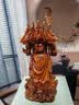 武财神关公摆件家用招财立刀九龙五旗关二爷关帝神像店铺 木纹色16寸【高约40CM】 实拍图