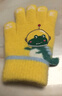 牧萌儿童手套秋冬季全指手套保暖男女童学生上学写字针织手套 黄色 实拍图