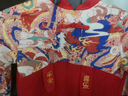 依生象宝儿童围兜 宝宝夏季吃饭罩衣幼儿园男女透气防水防脏衣服 100红 实拍图