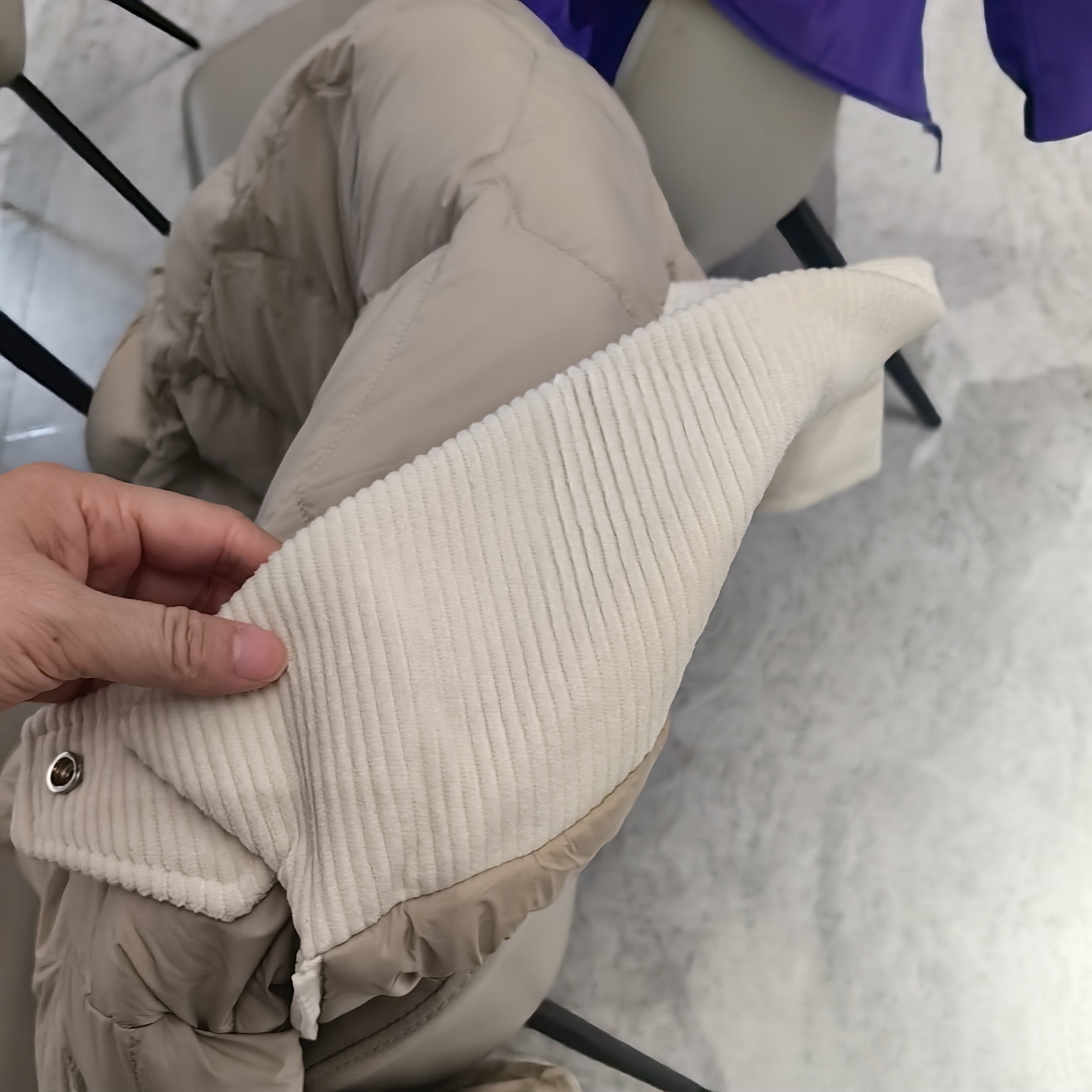 坦博尔轻薄羽绒服女短款翻领宽松舒适衬衫式女士外套330226D 椰奶咖160 实拍图