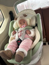 Prigel舒安pro新生婴幼儿宝宝儿童安全座椅可坐可躺车载汽车用0-6-12岁 舒安pro 奶油青提(不窝脖设计+单手旋转+175°大躺角) 实拍图