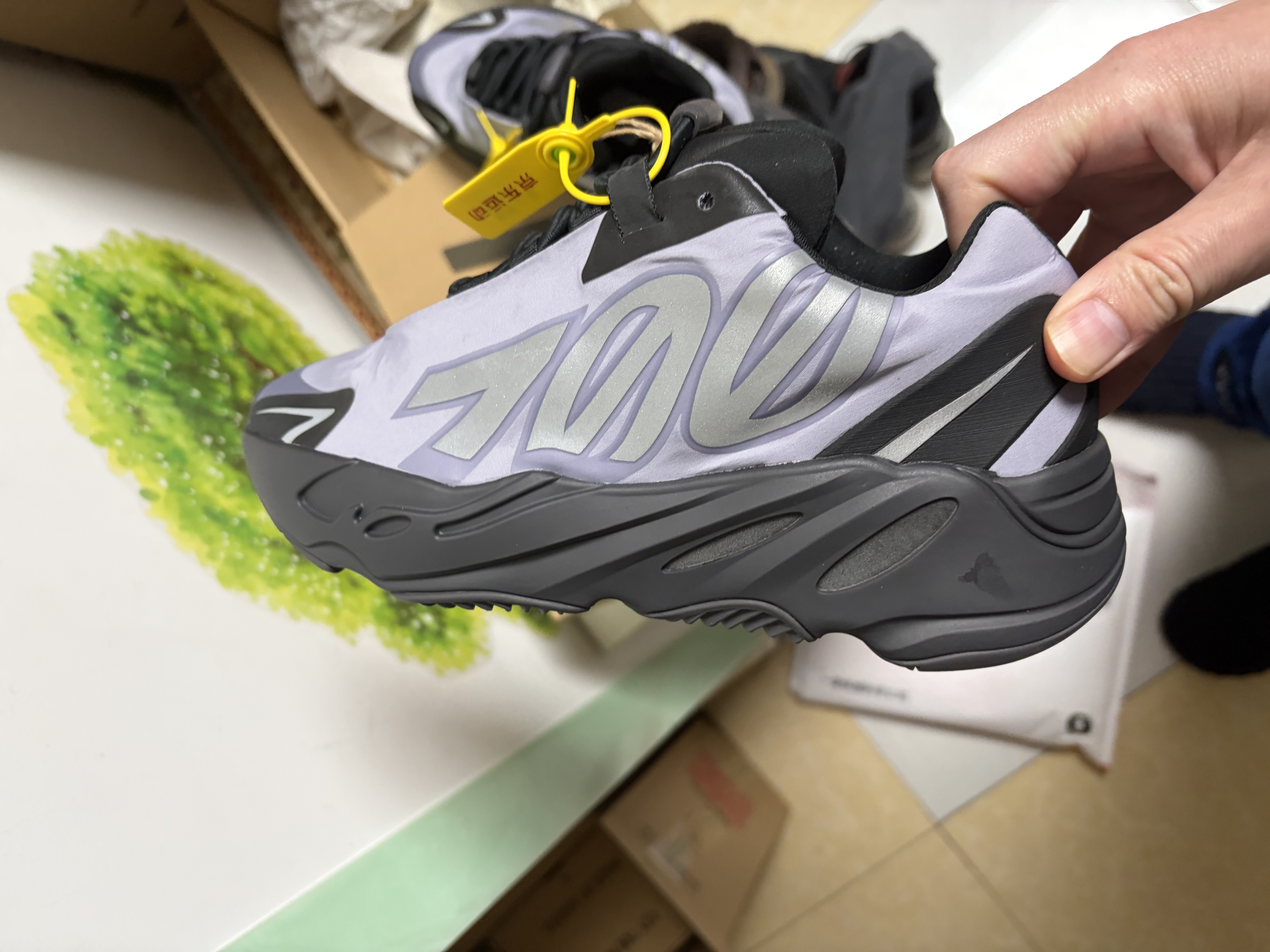 阿迪达斯 YEEZY 700MNVN薰衣草男女运动休闲鞋 GW9526 38.5码 实拍图
