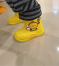 牧萌儿童雨鞋男童女童防水立体宝宝防滑耐磨卡通雨靴 小黄鸭 15码 实拍图