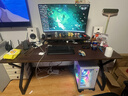 全品屋实木电脑桌台式双人书桌办公桌子工作台学生电竞桌家用游戏桌140 实拍图