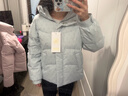 波司登（BOSIDENG）冬季羽绒服商场热卖同款女短款时尚休闲连帽合身加厚外套 天蓝爱心印花9W38 S 160/84A 体重约100-110斤 实拍图