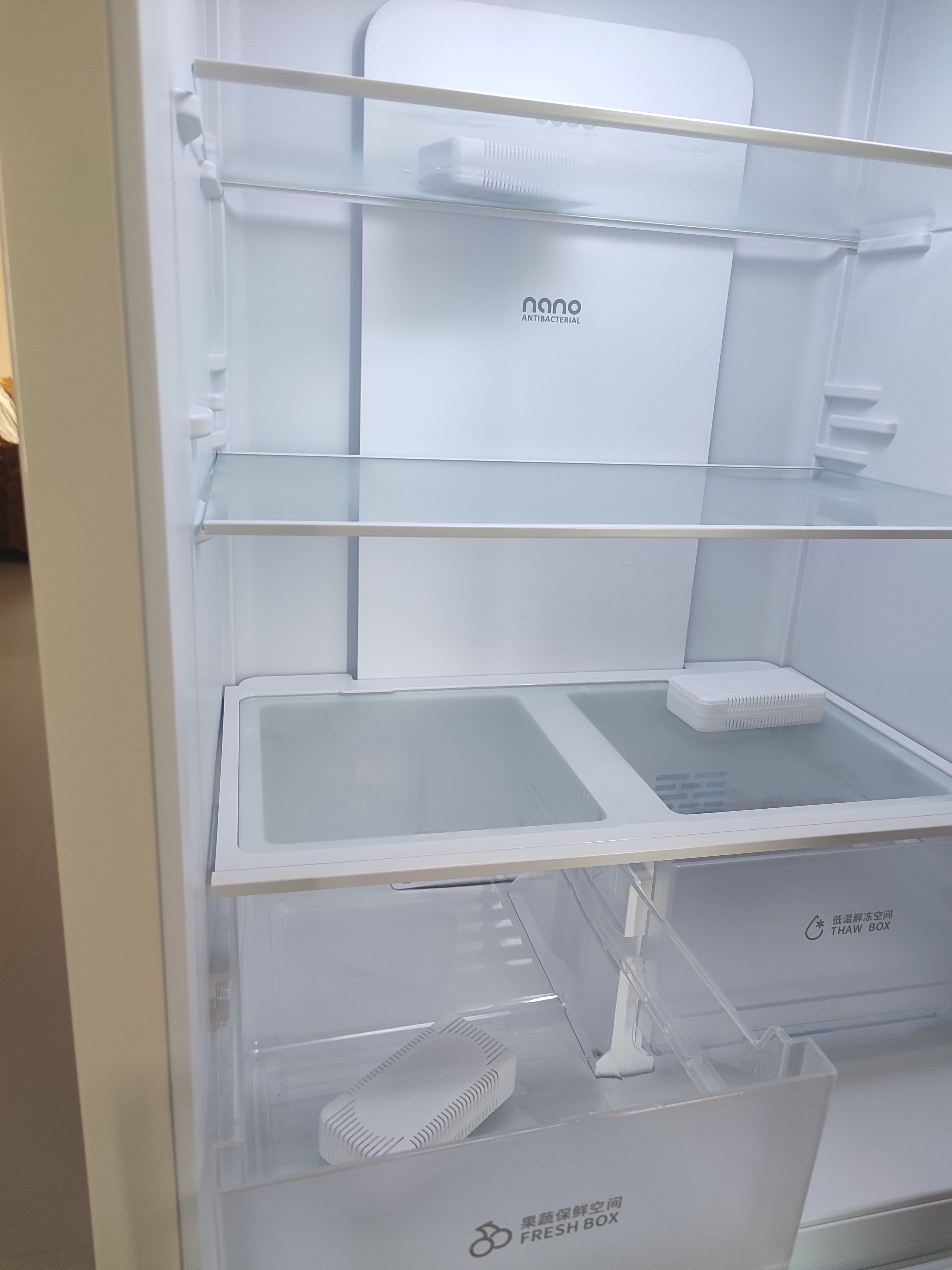 HCK哈士奇Max2.0系列401L双门复古冰箱一级能效BCD-401RBS-奶茶色 实拍图