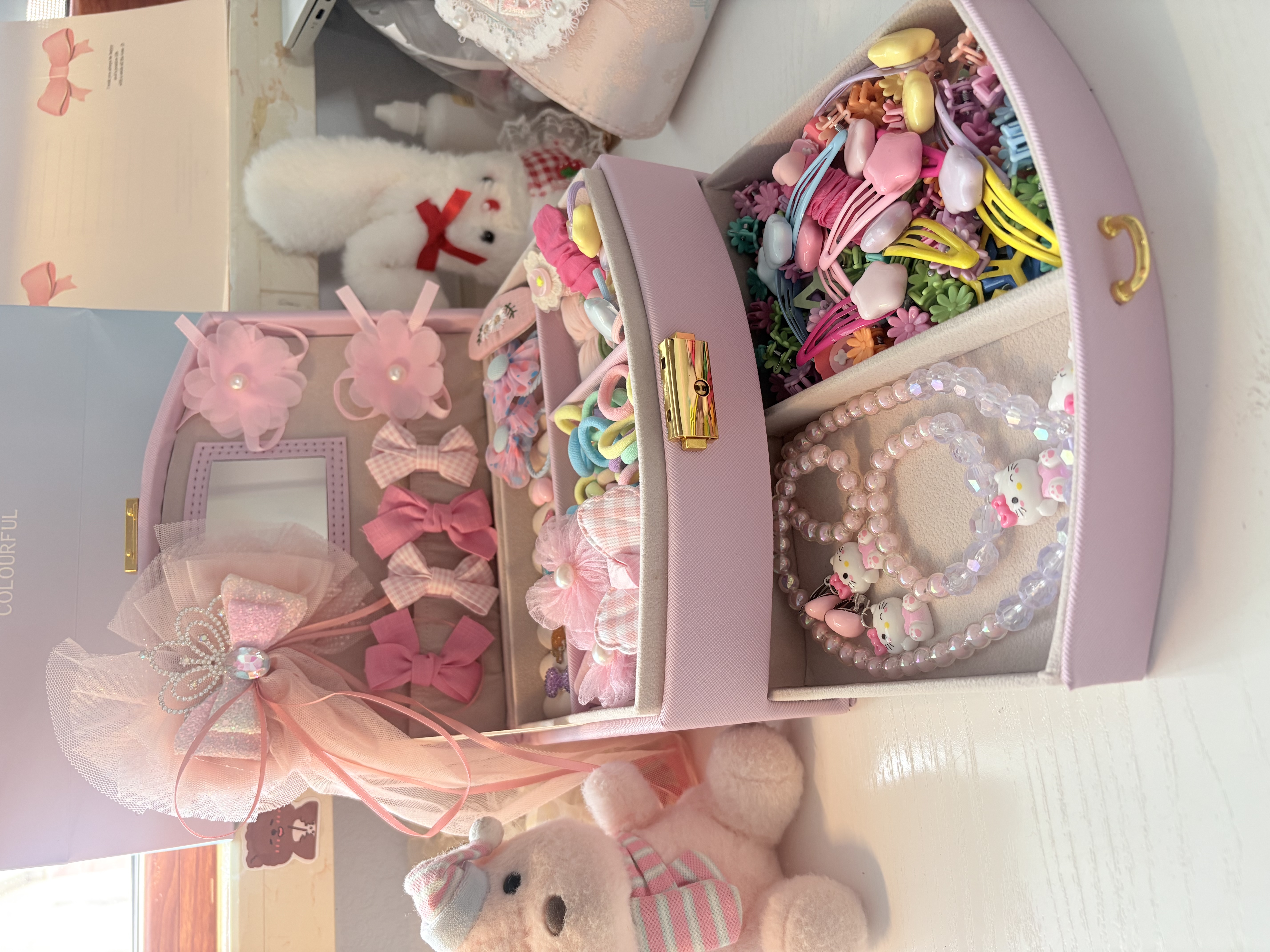 Buudon Box公主发饰发夹礼盒套装女孩生日礼物儿童女童首饰盒diy头饰玩具 实拍图