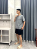 蕉内王一博同款305H纯棉睡衣男女士100%棉撞色凉感情侣家居服套装夏季 【男-短袖短裤】夜灰 L 实拍图