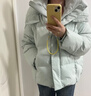 坦博尔羽绒服女短款可拆卸帽时尚大廓形秋冬外套厚530368D 冰霜蓝 155  实拍图