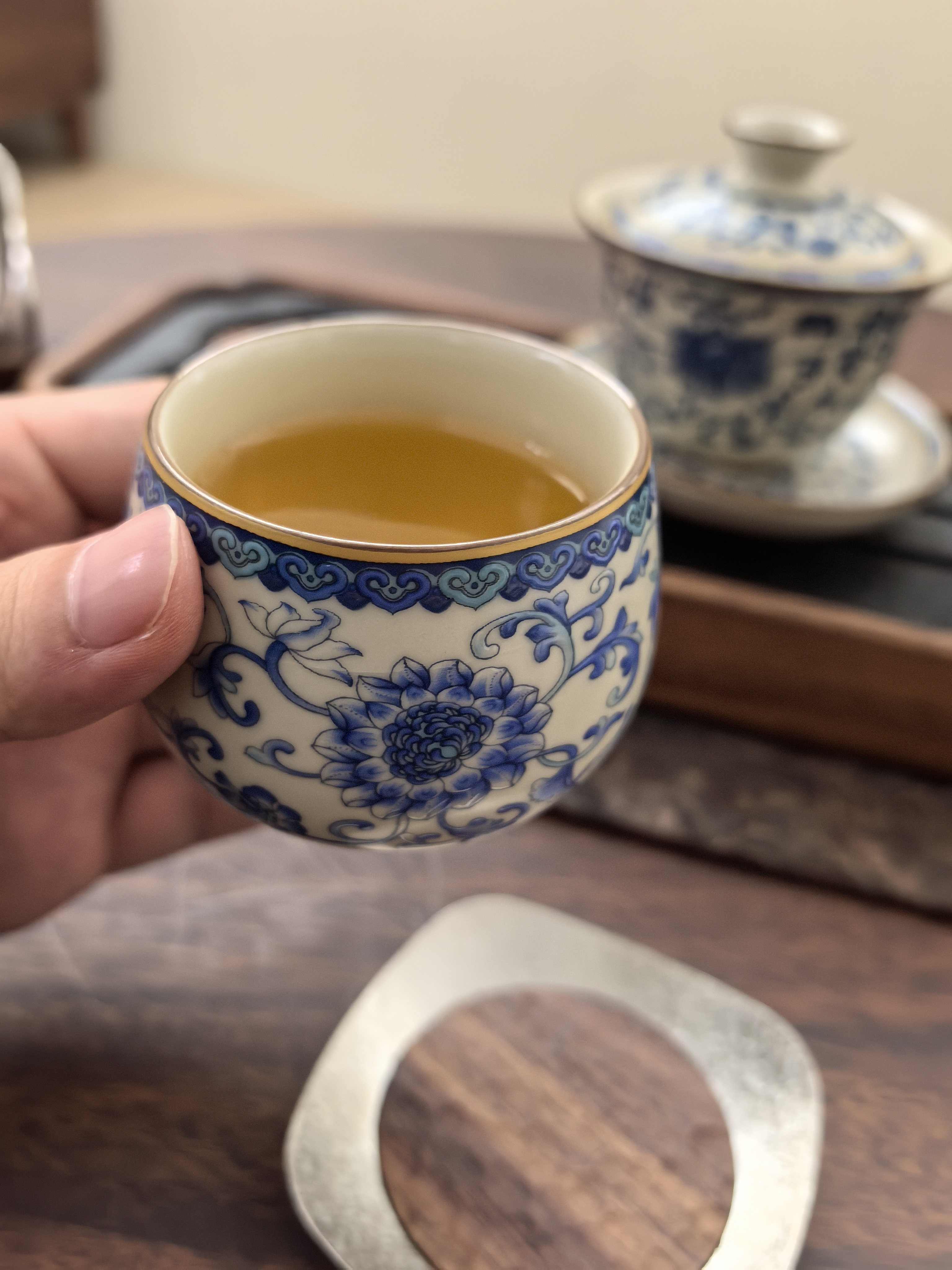 不拙汝窑三才盖碗三件套单个防烫泡茶具带盖泡茶繁花盖碗公道杯主人杯 实拍图