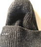 CACUSS纯羊毛毛线帽子男士秋冬加厚保暖护耳帽大头围套头针织帽黑深灰 实拍图