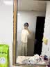百图betu女装夏季新款衬衫不对称门襟提花国潮短袖衬衫女2405T25 浅杏色 S 实拍图