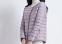 鸭鸭（YAYA）佟丽娅同款轻薄羽绒服女新款冬季短款圆领内胆修身时尚薄外套男 浅紫色【女款无领】 L 【建议100-115斤】 实拍图
