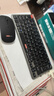 联想（Lenovo）无线蓝牙键盘鼠标套装可充电轻薄便携商务办公电脑iPad平板mac通用剪刀脚无线键盘无线键鼠套装 P211-灰黑色-键鼠套装【键鼠共用1个接收器】 无线蓝牙双模 实拍图