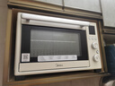 美的（Midea）35L家用多功能烘焙电烤箱 双层玻璃门/精准控温/热风烘烤/搪瓷内胆 PT3530W-D 实拍图