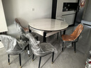 晨巢 岩板餐桌 实木餐桌椅组合现代简约可伸缩折叠吃饭桌子餐厅家具 黑白框架亮光雪山白-111皮椅 1.35米一桌六椅-12MM岩板厚度 实拍图