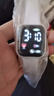 其他品牌高颜值LED手表时尚方形学生科技感超强夜光数字个性运动 白色 实拍图