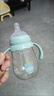 小土豆（potato）吸管奶瓶婴儿玻璃宽口径带手柄重力球配L号4个月以上 240ml艾草绿 实拍图