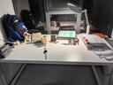 馨美凯电脑桌台式家用简易书桌办公桌简约现代工作台租房卧室学习写字桌 【单桌1.6cm厚桌面】白架+暖白色 长160cm*宽80cm*高74cm 实拍图