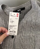 优衣库女装纽花圆领针织开衫/毛衣外套空调衫通勤488123 481477/03灰色 M 实拍图
