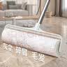 粘毛器滚筒长杆大号加长日用滚刷地板粘灰尘滚轮吸头发黏沾毛神器 24cm可伸缩杆粘毛器+5卷纸【专享价格】 实拍图