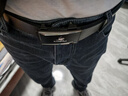 铂士顿保罗皮带男士高档真皮内穿无牙自动扣腰带休闲裤带老公男友新年礼物 银色（默认发115长度） 实拍图