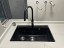 意狄讴（Yedeeo）意大利石英石水槽厨房洗手池洗菜盆花岗岩单槽台下盆洗碗槽黑7088 【7078SY】780*470裸盆配置 实拍图