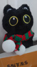 黑猫玩偶毛绒公仔挂件ins可爱猫咪包包挂饰情侣礼物送女朋友礼物 红绿围巾+黑猫【送黑色珠珠链】 会吱吱叫【10厘米左右】 实拍图