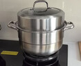 炊大皇304不锈钢三层蒸锅家用复合底汤锅蒸馒头包子可视可立高拱盖28cm 实拍图