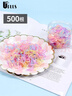 优家（UPLUS）一次性高弹力头绳【果冻色加厚500根】发圈发绳皮筋扎头发皮套 实拍图