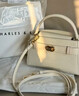 CHARLES&KEITH鳄鱼纹凯莉包手提斜挎婚包包女包生日礼物CK2-50270880-1 Ivory象牙色 S 实拍图
